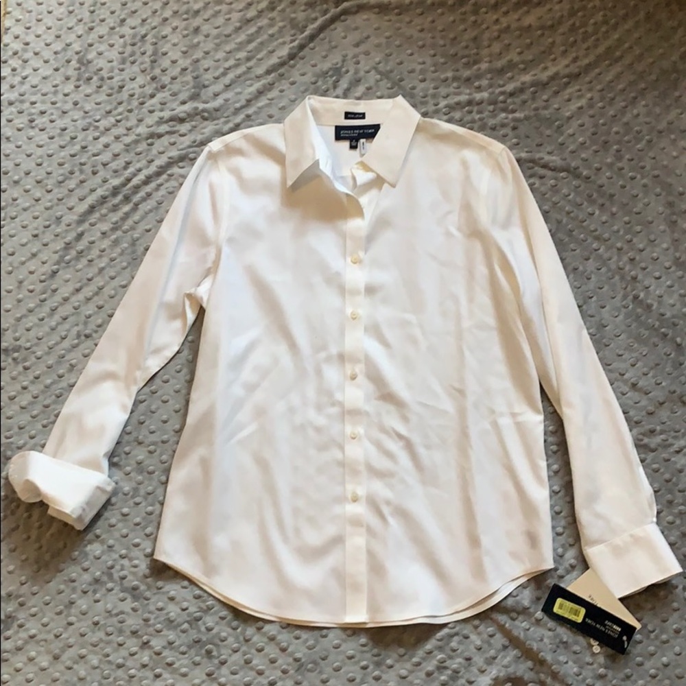 White non-iron dressy button down